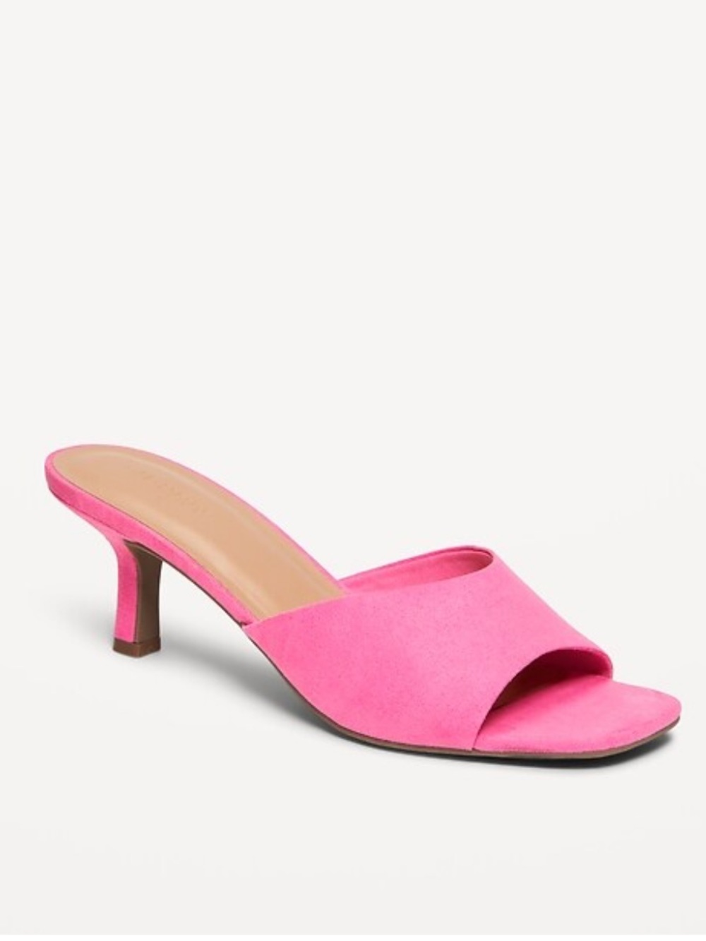 Old Navy Women's Kitten Heel Pumps Neon Barbie Pink Open Toe Sandal Size 8.5